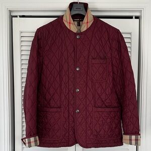 Burberry Brit Men's Quilted Burgundy Jacket